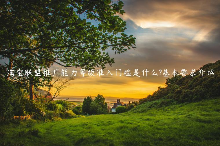 淘寶聯(lián)盟推廣能力等級(jí)準(zhǔn)入門(mén)檻是什么?基本要求介紹